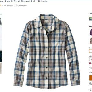 NWT L.L. Bean Relaxed Fit Flannel